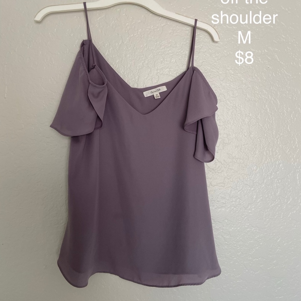 Lilac off the shoulder shirt